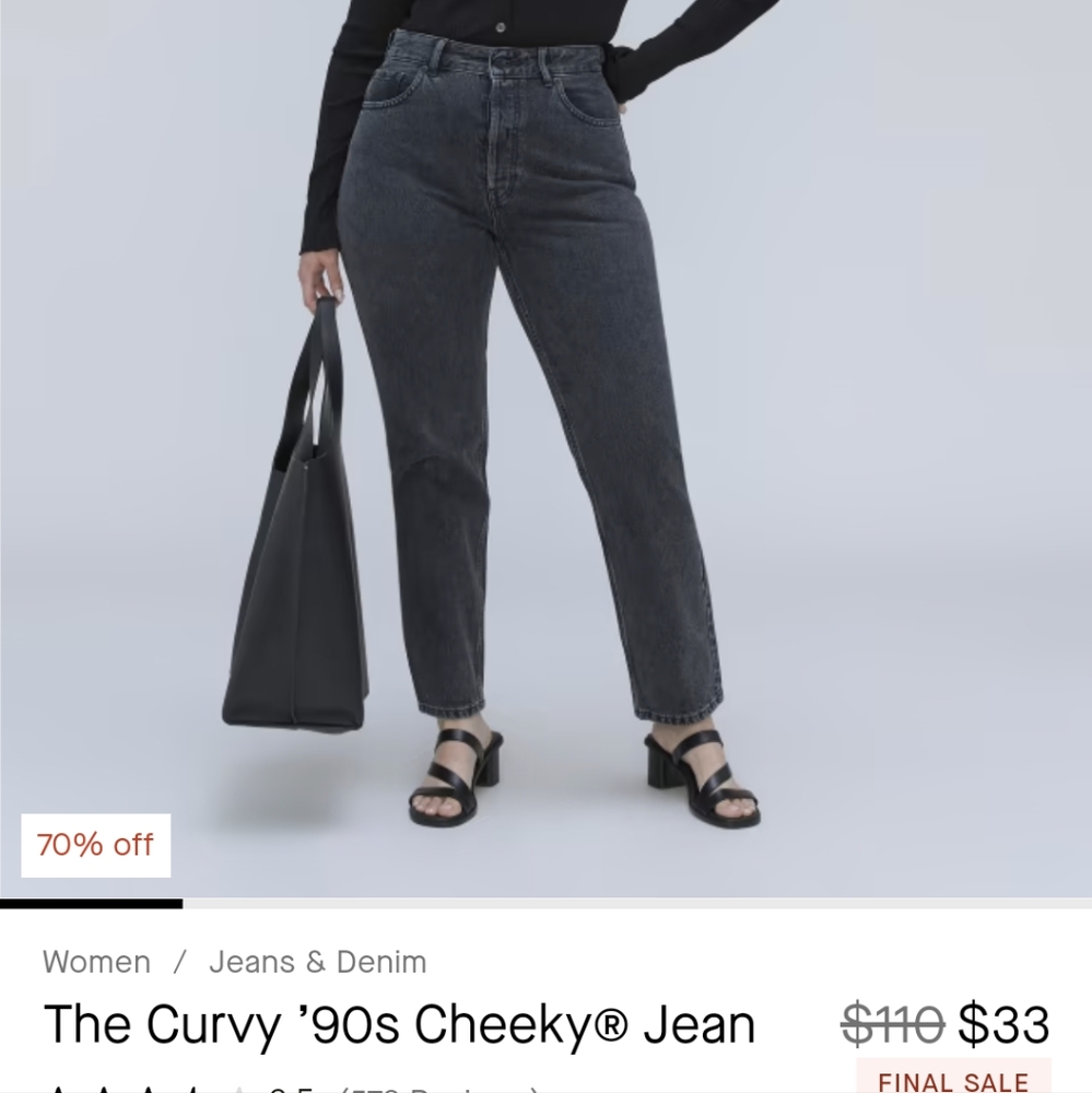 NWT Everlane The Curvy ’90s Cheeky Jean